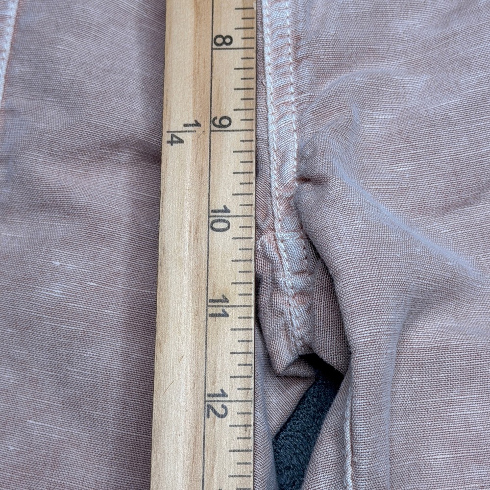Sundance Linen Cotton Pants Womens 8 Pink Lace Trim Cropped Tapered Boho Patch - Picture 7 of 9